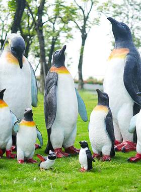 仿真企鹅雕塑玻璃钢摆件海洋公园景观模型道具冰雪主题装饰大摆设