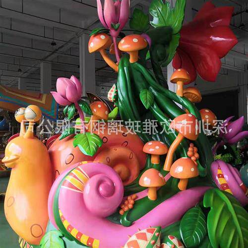 厂家大型户外玻璃钢FRP巡游花车商业宣传车动物彩车船舶花车