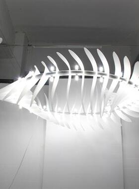 设计师后现代简约售楼部酒店大堂磨砂亚克力螺旋异型工程吊灯