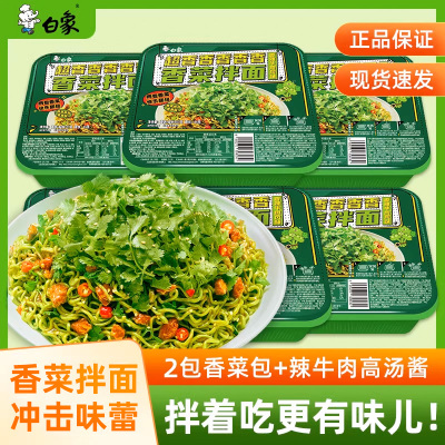 白象香菜面拌面夜宵速食冲泡方便面超香香菜味盒装整箱官方正品