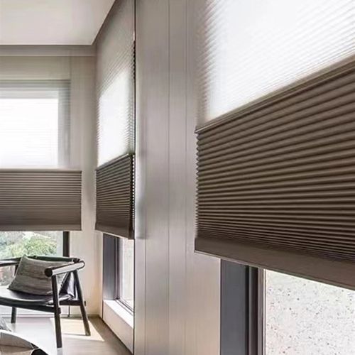 极速曼田打孔日夜蜂巢帘卧室客厅B电动百叶窗帘遮光遮阳帘窗户蜂