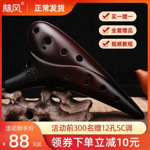 极速 陶笛H十二12孔AC中音C调学生初学裂纹U薰烧陶笛演奏型