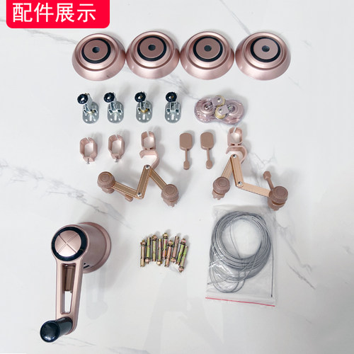 极速手摇升降晾衣架三杆式阳台手动凉衣双杆N晒被杆室内家用全国