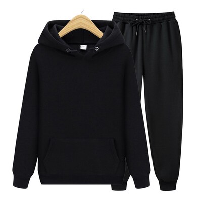 极速New Men Women Tracksuit Hoodies CaIsual Solid Color Thic
