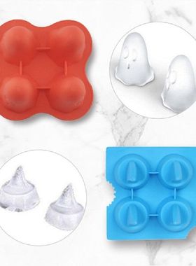 极速3D Shark Fin Shape Silicone Ice Cube FreezingT Mold Tray