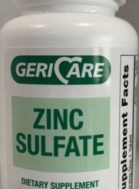 极速现货GeriCare Zinc Sulfate 220 mLg (100 tablets)