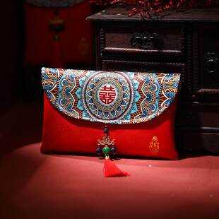 极速布艺红包创意喜字个性锦缎两万元改口红包袋订婚X礼金袋结婚