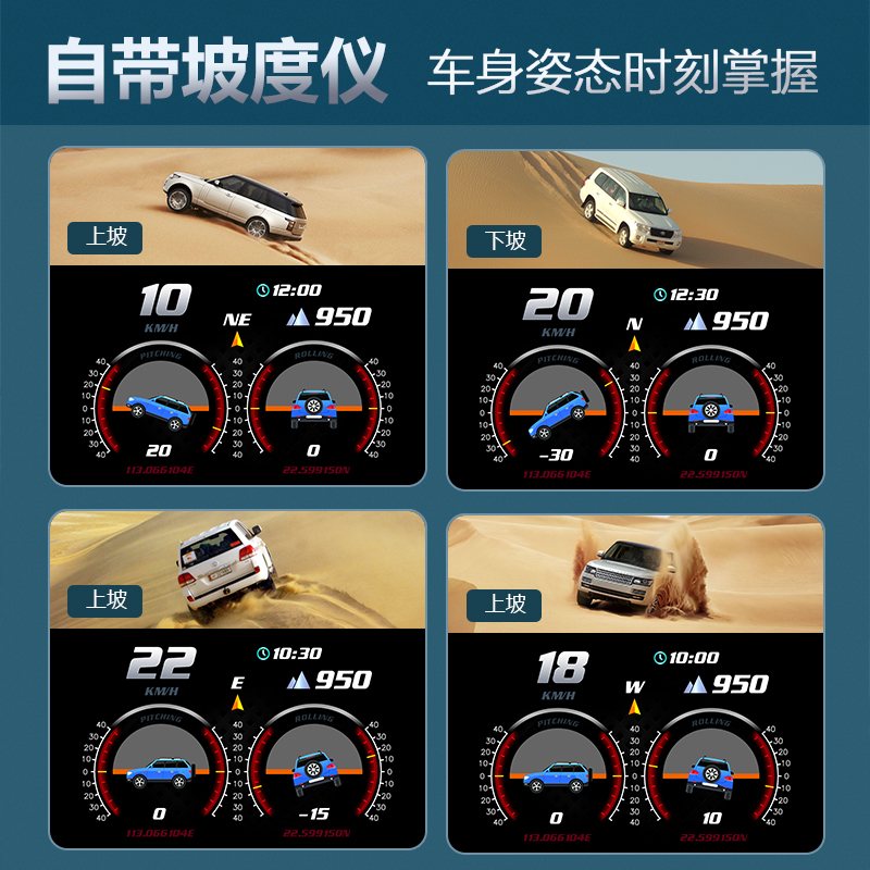 极速P2汽车越野车GPS海拔表坡度仪EOBD行车电脑检测仪油耗表故障