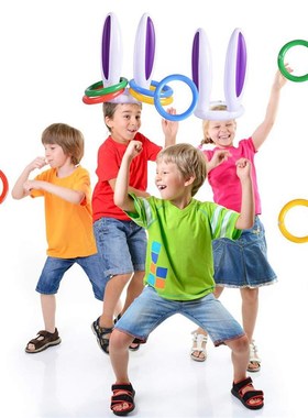 极速1Setc Easter Party Games Rabbit Ear Inflatable Hat Ring