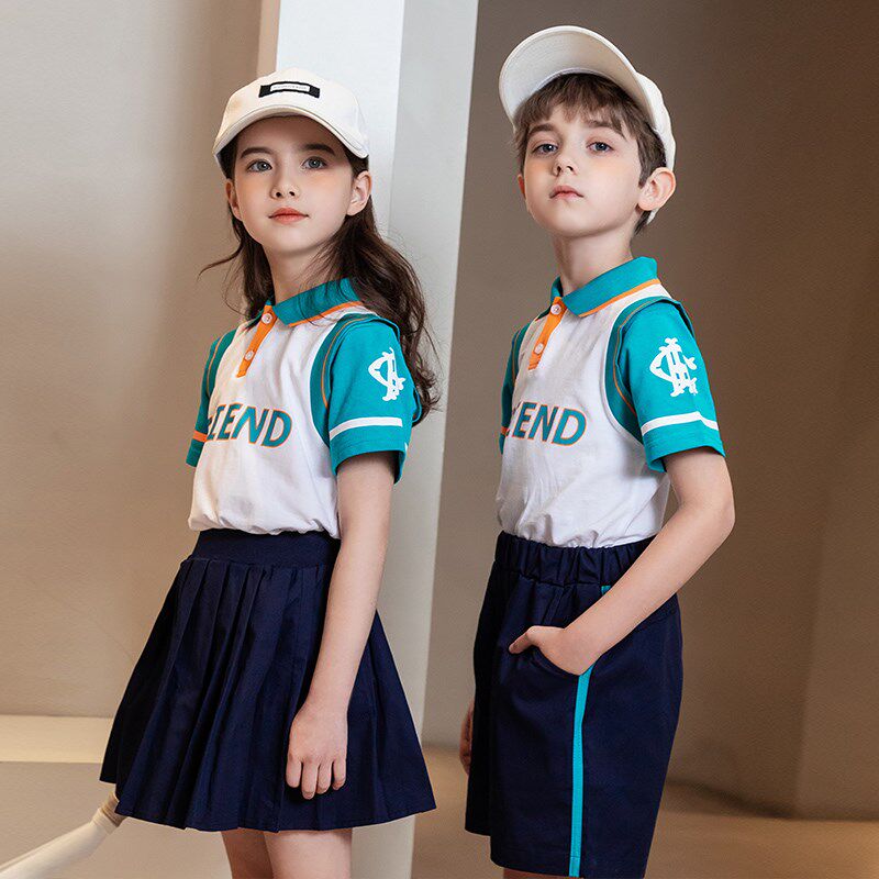 新品幼儿园园服夏装英伦学院风兄妹装棉校服套装小学W生短袖夏季