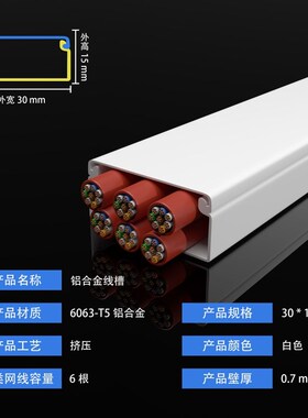 极速3015白色铝合金布配线槽桥架明装线K槽锈线槽不钢铝线槽合金