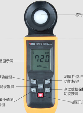 极速拍前询价光照度k计测光仪 高精度VC1010C亮度测光表流明数字