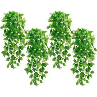 极速4Pcs Fake Hanging Plants Artificial HanOging Plants Faux