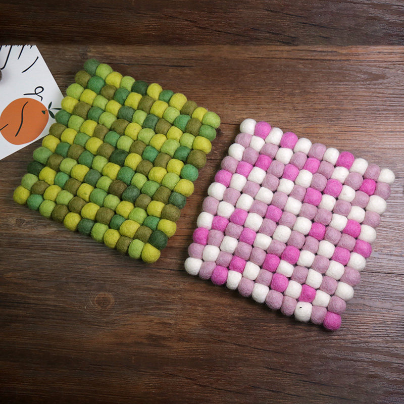 极速ins风北i欧羊毛毡毛球餐垫锅垫厚实隔热杯垫汤碗家居美食道具,节庆用品/礼品,文化创意杯垫/餐垫,淘宝优惠券,粉丝福利购,淘宝优惠卷