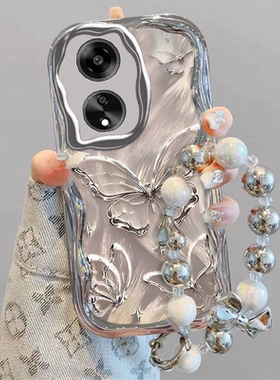 适用OPPOA1手机壳新款5G电镀A2x奶油纹A3Pro高级感A58x防摔A11x保护套A98不会撞壳A72的A35浪漫A55蝴蝶A92s女