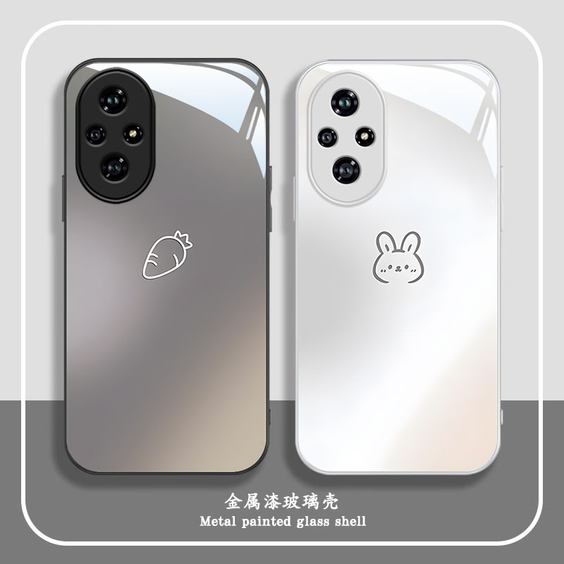 适用荣耀200pro手机壳100新款90GT网红80pro直屏版简约70pro+玻璃60se可爱萝卜兔子50女款30s颜值9xpro防摔8x