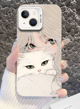 适用苹果15手机壳iPhone14新款ip13女孩12mini创意11Pro可爱xsmax潮8plsu/7p防摔6s保护套SE二代3猫咪15硅胶7