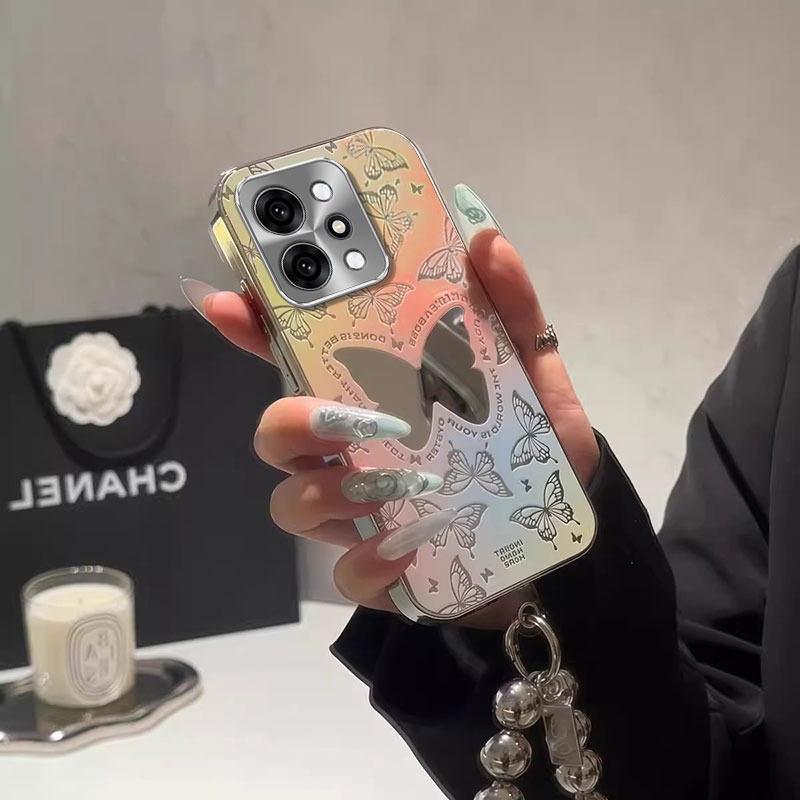 适用OPPOReno14Pro手机壳新款网红电镀镜面Reno14奢华彩虹蝴蝶潮流时尚高颜值高级女款硅胶防摔保护套