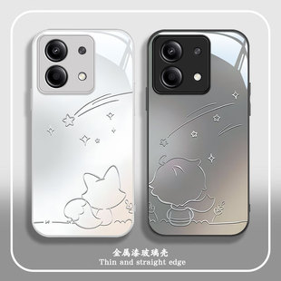 适用红米note14Pro+手机壳新款note13Rpro可爱12turbo狐狸小王子11EPro女款10玻璃9pro高级感全包防摔保护套