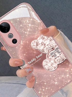 适用VIVOS19手机壳S6新款全包S7创意钻石熊S9情侣S10E硅胶防摔S12pro保护S15软套潮流S16金属漆S17玻璃S18E