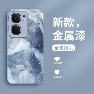 适用iqooneo9pro手机壳8网红新款neo7竞速版时尚创意6se简约5se/活力版neo855颜值金箔水彩3高级女款玻璃外壳