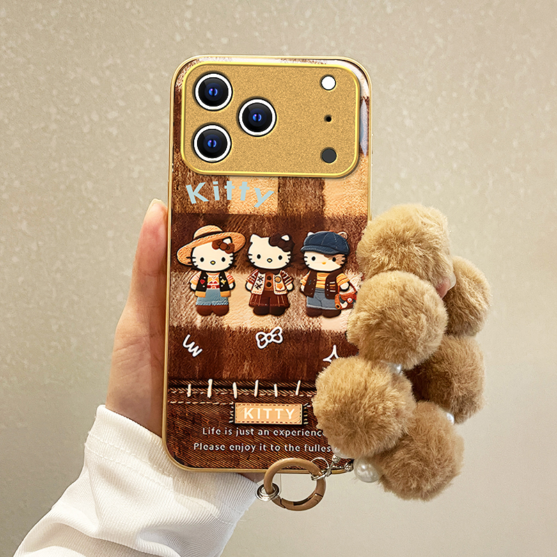 适用苹果17ProMax手机壳16e新款15Plus卡通14时尚13mini创意12秋冬款11毛绒猫咪xs玻璃保护套7/8全包6s防摔壳