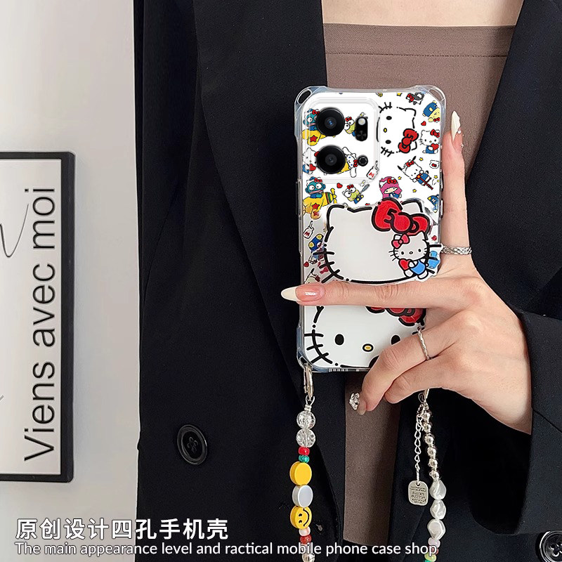 适用荣耀play系列蝴蝶结猫咪外壳