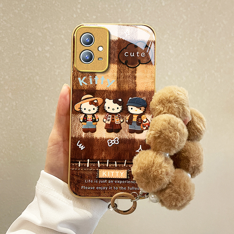 适用iQOOU系列毛绒猫咪手机壳