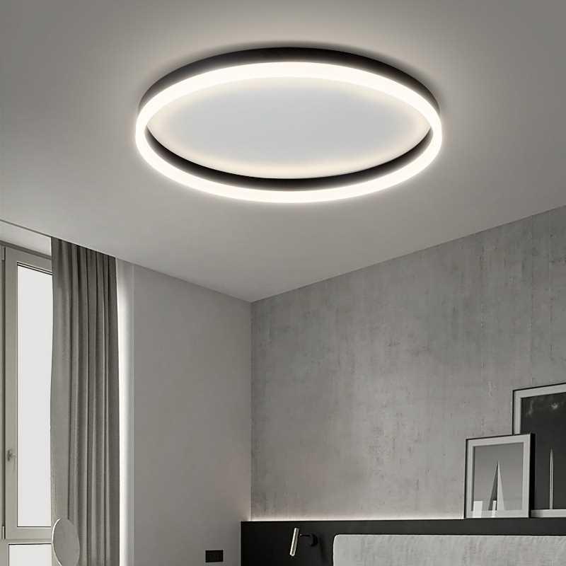 吸顶单圈 卧室灯现代简约led吸顶灯圆形房间书房灯北欧极简主卧灯