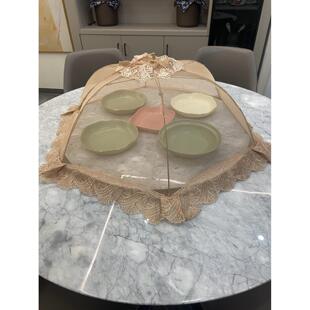 可折叠餐桌罩防蝇饭菜罩长方形食物罩家用盖菜罩饭桌罩剩菜罩菜伞