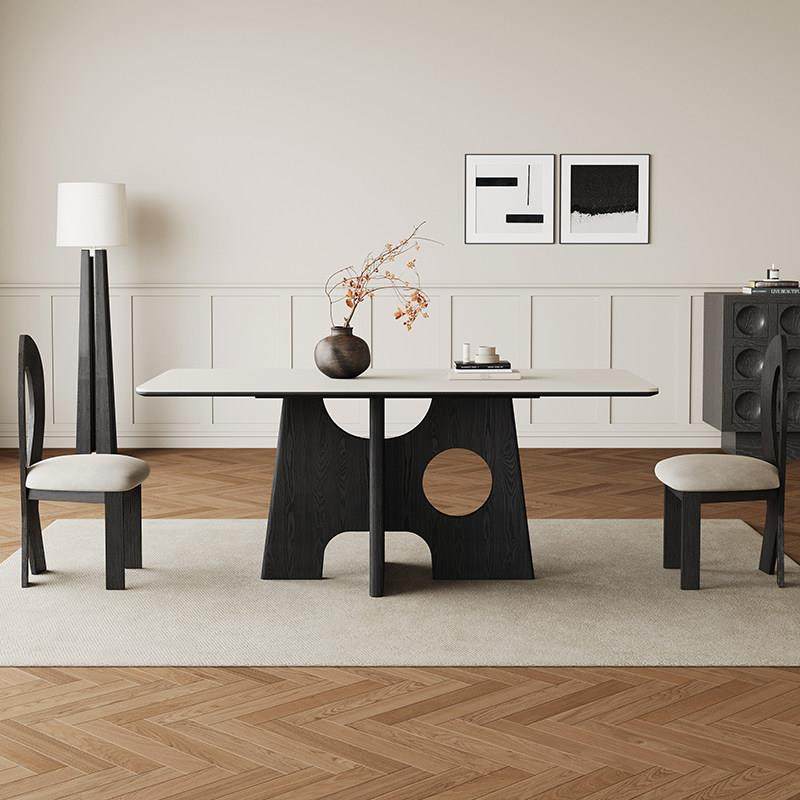 长方形岩板餐桌法式复古风轻奢高端2024新款黑色进口中古实木餐桌,住宅家具,岩板餐桌,淘宝优惠券,粉丝福利购,淘宝优惠卷