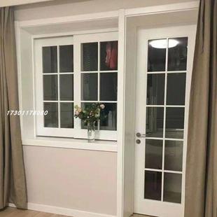 折叠门窗定制法式家用白色房间隔断对开门室内卧室门双开门隔断门