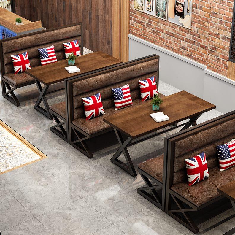 桌椅组合酒吧餐厅铁艺火锅店烧烤店复古工业风卡座沙发清吧双人