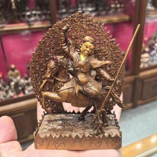 12cm紫铜佛像梵天佛堂摆件 孜玛护法 紫玛护法 紫马护法