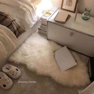 元气角落 不规则长毛绒地毯仿羊毛垫子ins风少女卧室床边毯地垫
