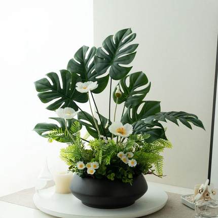 高品质仿真花假绿植高级感桌面摆件客厅餐桌电视柜玄关装饰品盆栽