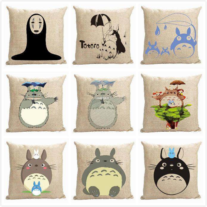 动漫龙猫抱枕卡通无脸男棉麻抱枕亚麻沙发床头靠垫靠背汽车靠枕,居家布艺,靠垫/抱枕,淘宝优惠券,粉丝福利购,淘宝优惠卷