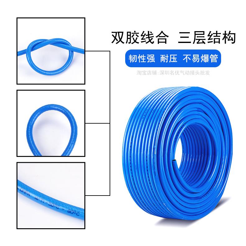 气动高压包纱软管PU夹纱气管气动工具风炮气管空压机汽管5*8mm
