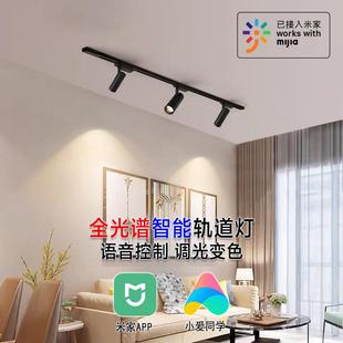 全光谱轨道灯智能语音控制客厅餐厅无主灯防眩服装 店商场导轨射灯