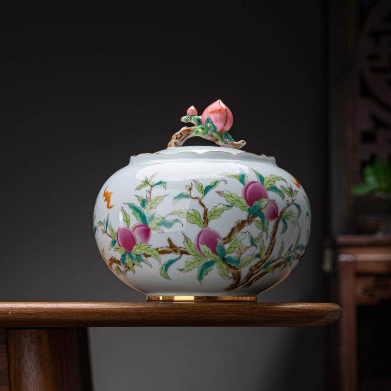 中式复古茶叶罐空罐密封罐存茶罐储存罐桃子罐储茶罐家用绿茶红茶,餐饮具,茶叶罐,淘宝优惠券,粉丝福利购,淘宝优惠卷