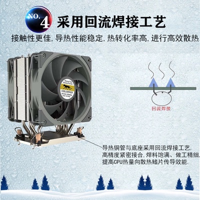 全新 4189/4677 SP3/SP5 CPU服务器散热器4U塔式双风扇5热管风扇
