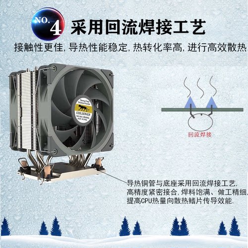 全新 4189/4677 SP3/SP5 CPU服务器散热器4U塔式双风扇5热管风扇
