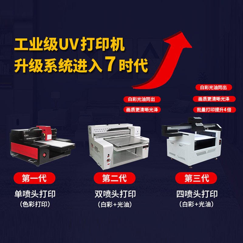 极速新小型6050uv印表机木板塑料酒瓶标牌茶叶盒平板浮雕光油广告