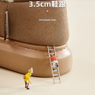 雪地靴高筒女士包跟月子鞋 厚底加厚加绒保 冬新款 极速日本GP棉拖鞋