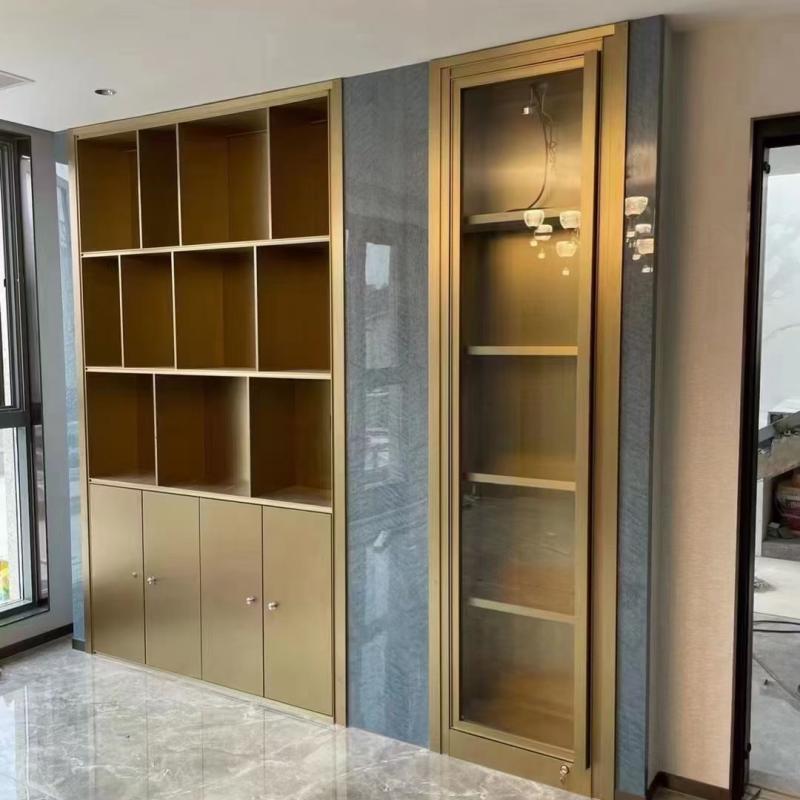 不锈钢壁龛浴室嵌入式置物层板柜客厅电视背景极窄钢板装饰金属柜