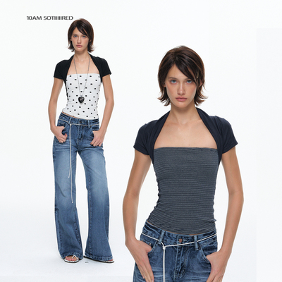 10AMsotiiiiired假两件坎肩短袖