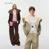 10AM 冬季 可拆卸大毛领连帽斜襟毛绒内胆棉服毛毛外套女短款 新款