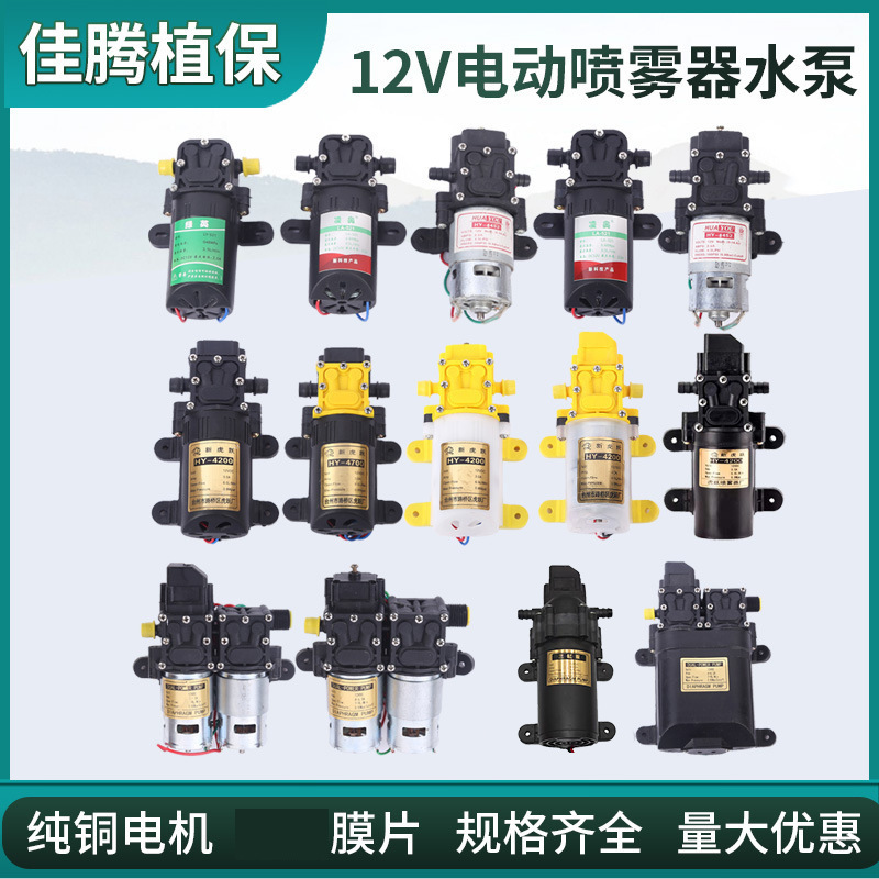 电动喷雾器配件水泵隔膜泵农用喷雾器电泵12V抽水泵农用水泵