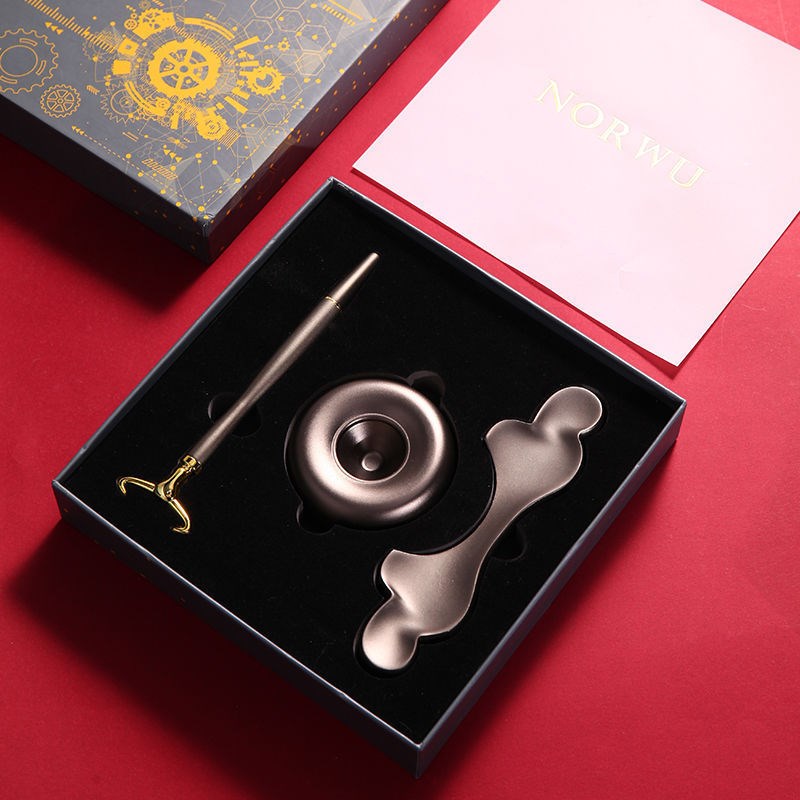 磁悬浮不倒笔自立笔不倒陀螺地心引力H金属桌面摆件刻字生日礼物