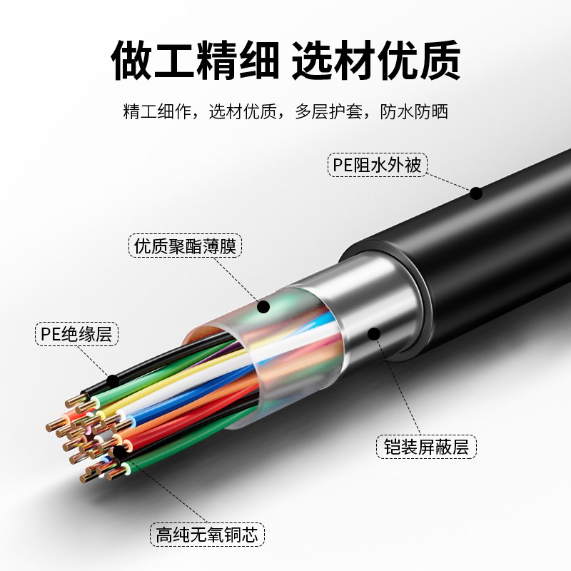 HYA通信线缆100/30电话线电缆芯50D/5/10室外20市话25对大对数电